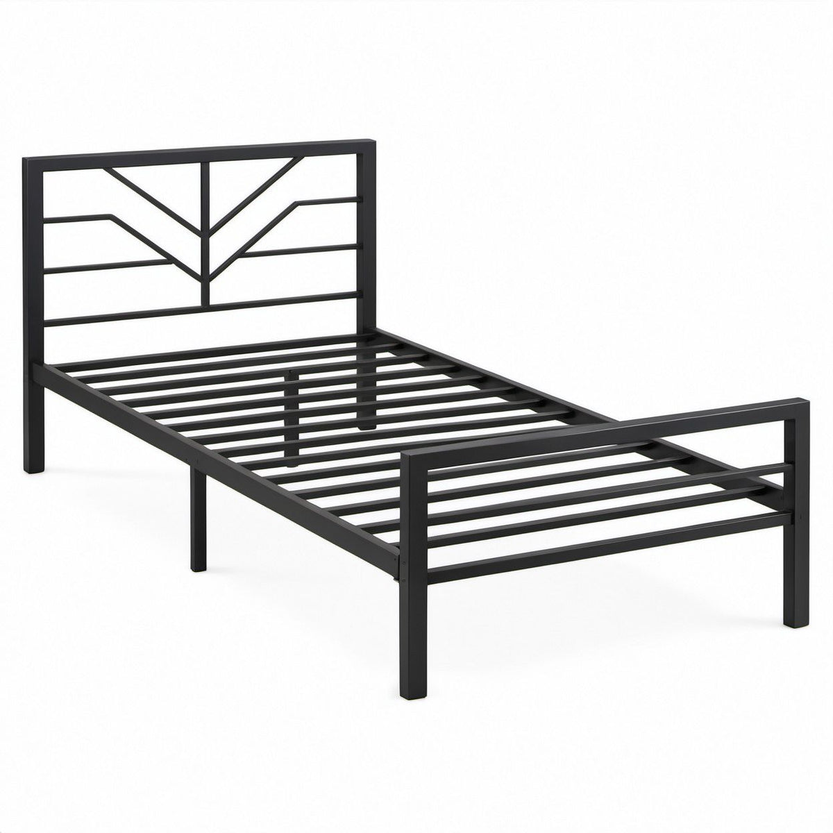 Estrutura Retangular em Aço Preto para Colchão 90 x 190 cm